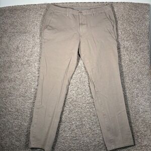 True Classic Mens Slim Fit Chino Pants Khaki Stretch 38x32 (Fits 38x30) Slim
